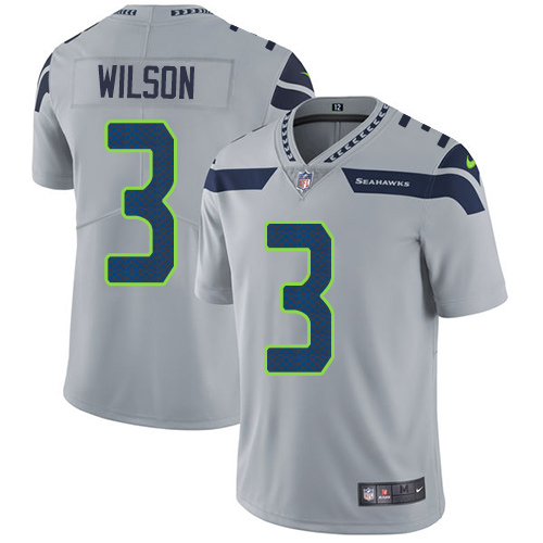 2019 Men Seattle Seahawks #3 Wilson grey Nike Vapor Untouchable Limited NFL Jersey